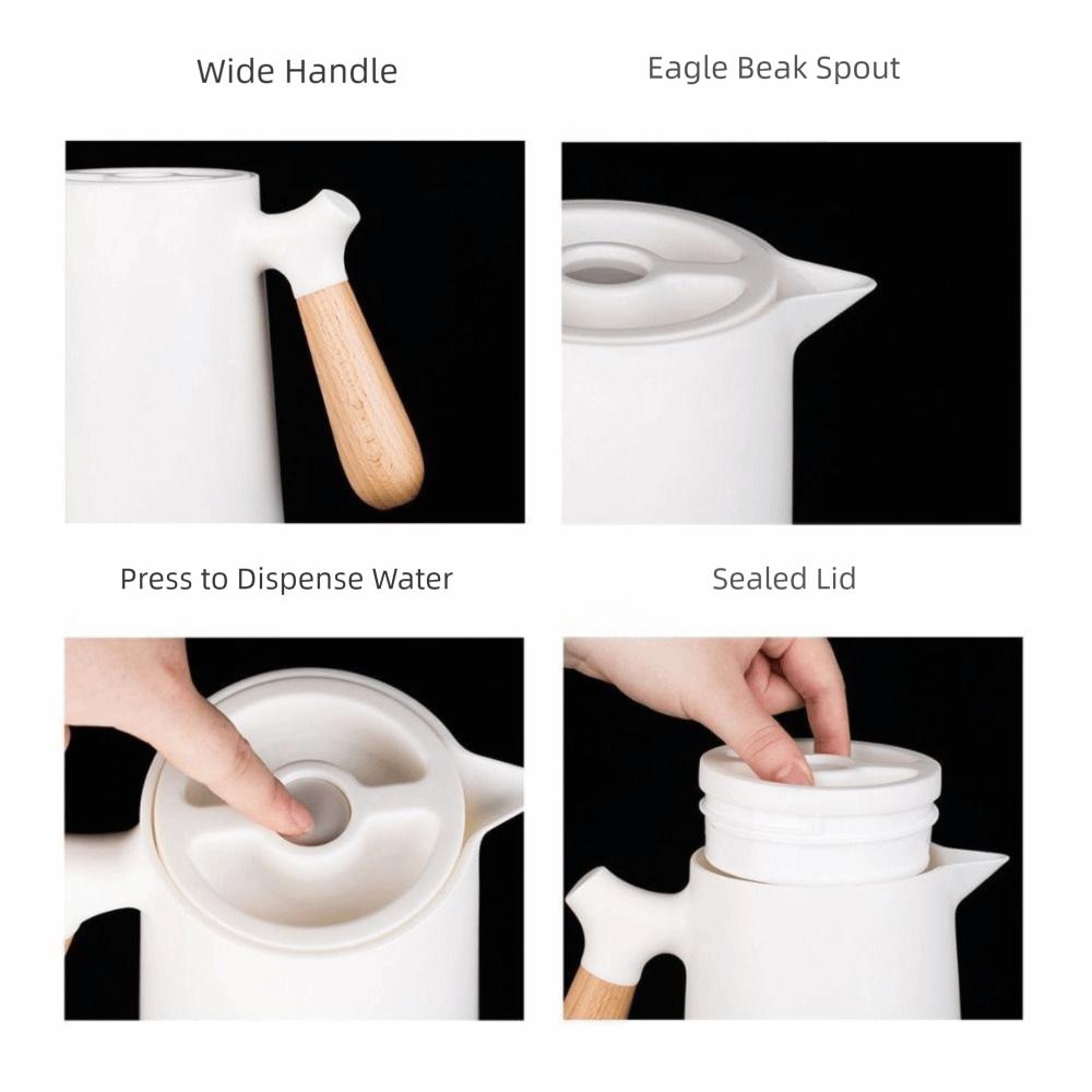 Термос-кувшин со стеклянной колбой, большой емкости, термоизолированный, для горячей воды, для заваривания чая