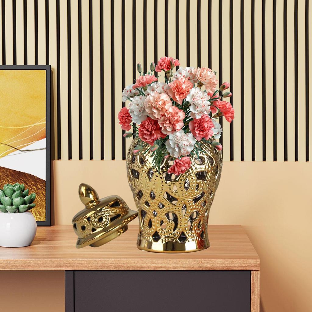 Фарфоровая ваза-имбирница, декоративная ваза для цветов, домашний декор, цветочная композиция для книжной полки, рабочего стола, помещения, кафе, офиса