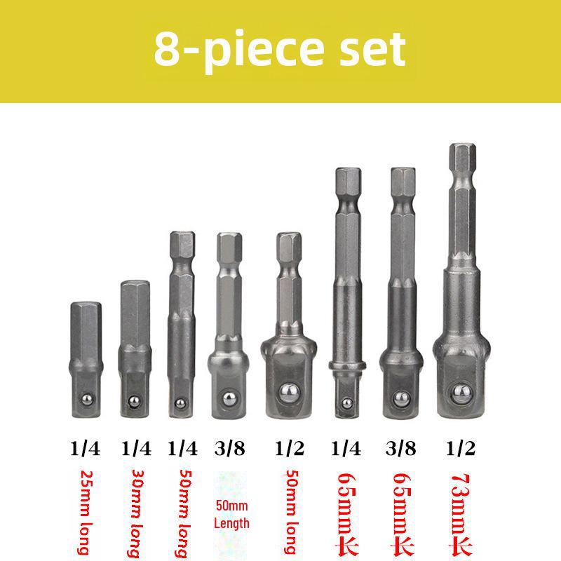 Набор из 8 переходников для розеток: Шестигранная ручка 1/2, 1/4, 3/8 дюйма с соединением бусин