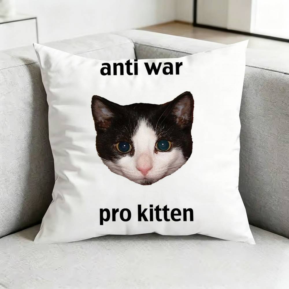Cute AAntifa Kittens Square DoubleSided printed Pillow Case Bedroom Bedside Pillow Sofa Cushion Cover Gift