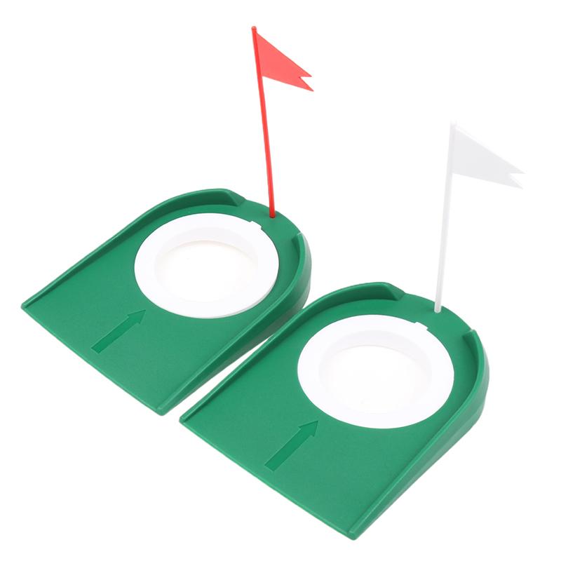 Тренажер для гольфа в помещении с лункой, паттер с флагом, тренировочное приспособление для игры на лужайке, домашнее учебное приспособление для игры во дворе, регулируемое отверстие