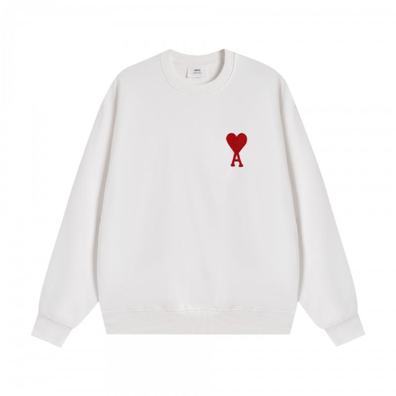 Unisex Embroidered Heart Hoodie Sweatshirt Casual Loose Fit Cotton Pullover Winter
