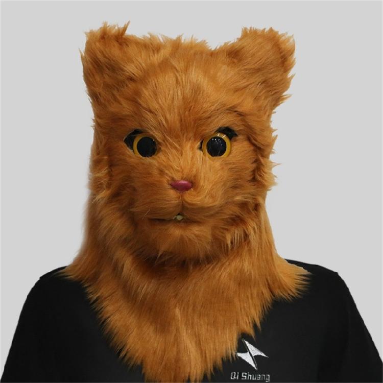 Реалистичная маска кошки с двигающимся ртом, маска животного с подвижной головой, костюм для косплея