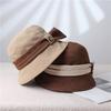 Hat women's spring and autumn new travel versatile elegant bucket hat high sense show small face fashion color matching basin hat