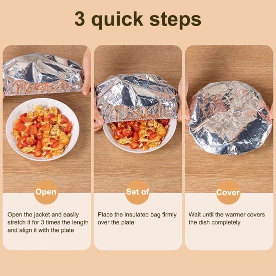 30/50Pcs Repeatable Aluminum Foil Insulation Cover Elastic Heat-Resistant Food Covers for Kitchen