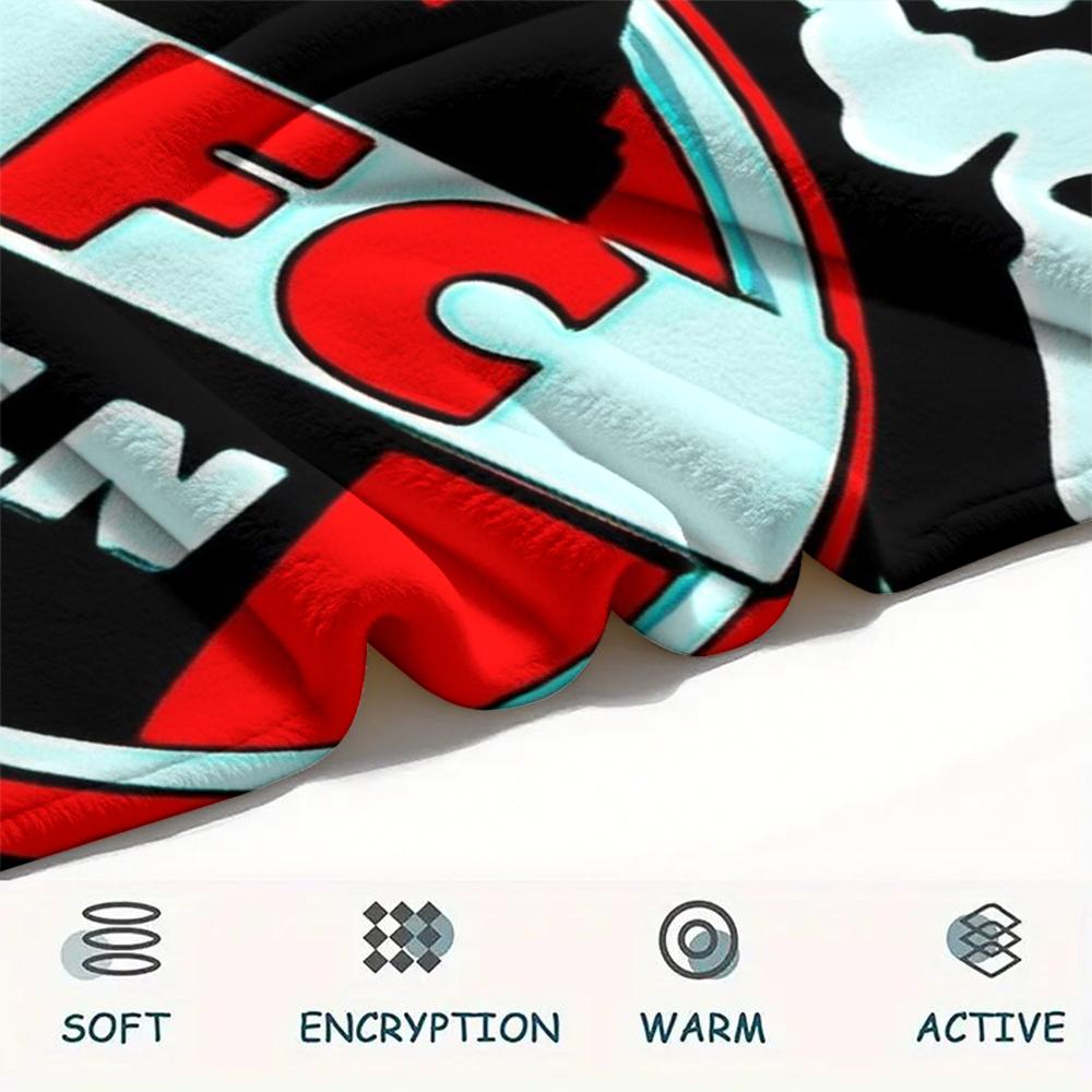 1pc FC KÖLN Print Flannel Blanket, High quality Comfortable for All Seasons, Home Decor, Warmth and Comfort, Perfect for Christmas Gifts51