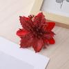 Блестящие искусственные рождественские цветочные украшения для украшения елки и венка