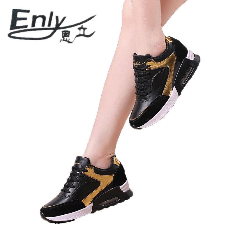 New 2025 height-increasing women's shoes Korean version lace-up air cushion running shoes women's sports shoes women's shoes