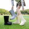 Fashion Tall Rain Shoes Female Adult Water Boots Tall Waterproof And Non-Slip Outer Wear Martin Boots Snow Boots Locomotive Boots