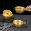 Корейская золотая рисовая миска для вина, золотистый контейнер для соуса с ручкой, круглая чашка, кухонные принадлежности