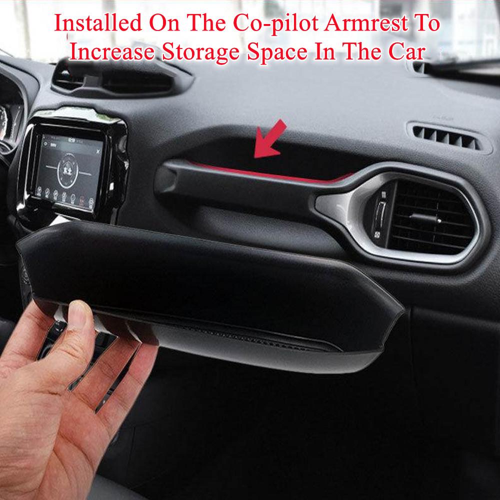 Passenger Tray Organizer Grab Handle Storage Box Pocket for Jeep Renegade 2015-2025 Stowing Tidying Car Interior Accessories