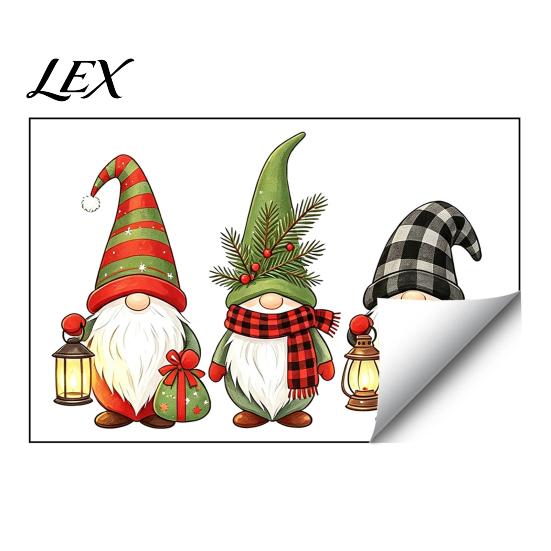 Flexible Christmas Wall Ornaments Gnome Stickers, Removable PVC Waterproof Decals, Self-Adhesive Goblin Decals Peel And Stick Art Decor for