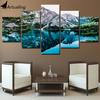 Modular Poster HD Prints Home Decor Mountain Lake Landscape 5 Pieces Places of Interest Canvas Paintings Wall Art Pictures
