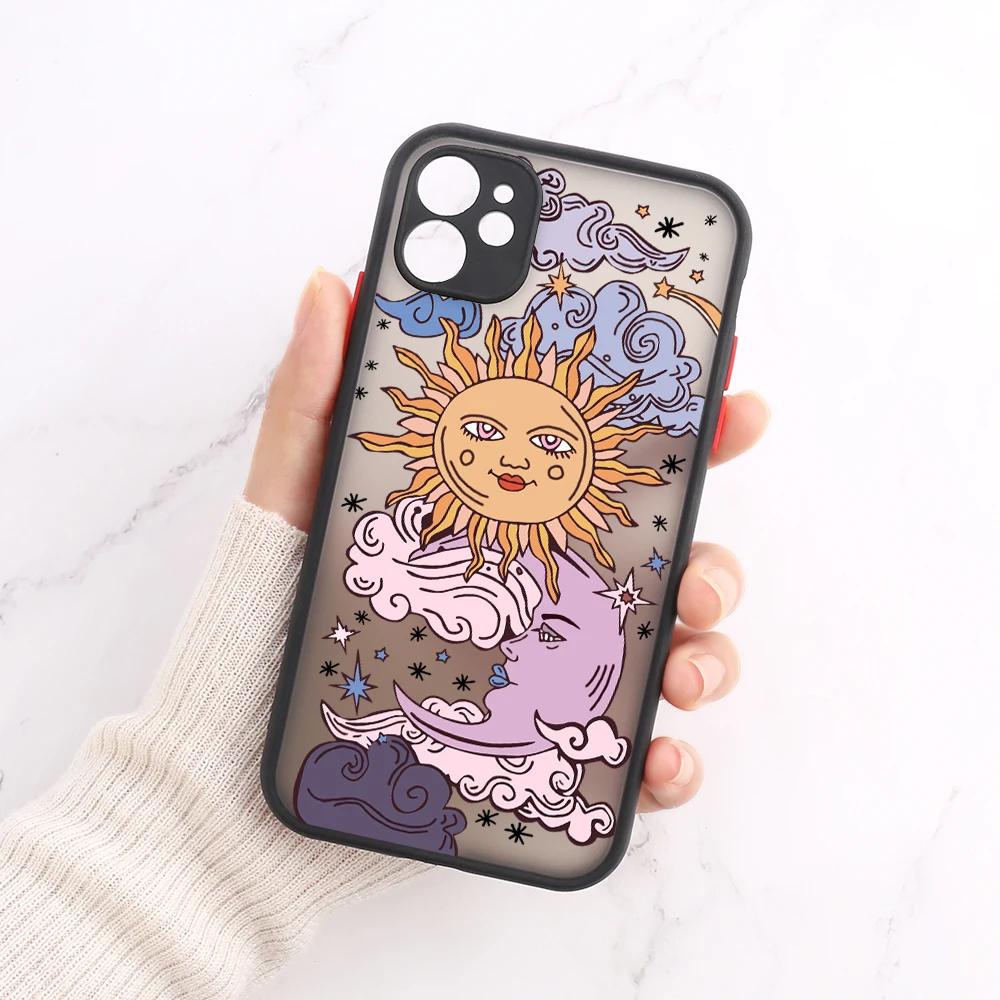 Ударопрочный Чехол Цветочный Чехол Для Телефона Для iPhone 16 14 13 15 11 12 Pro Max 13 Mini 7 8 Plus SE Матовый Прозрачный Жесткий Чехол Fundas Сумки