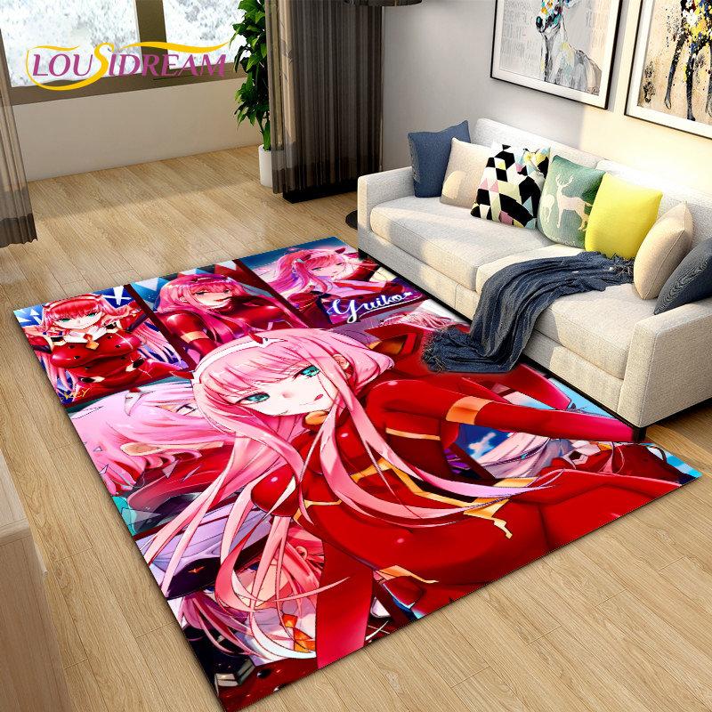 Ковер Zero Two DARLING In The FRANXX Аниме, Ковер для Гостиной, Спальни, Дивана, Прихожей, Декор, Детский Нескользящий Коврик для Пола