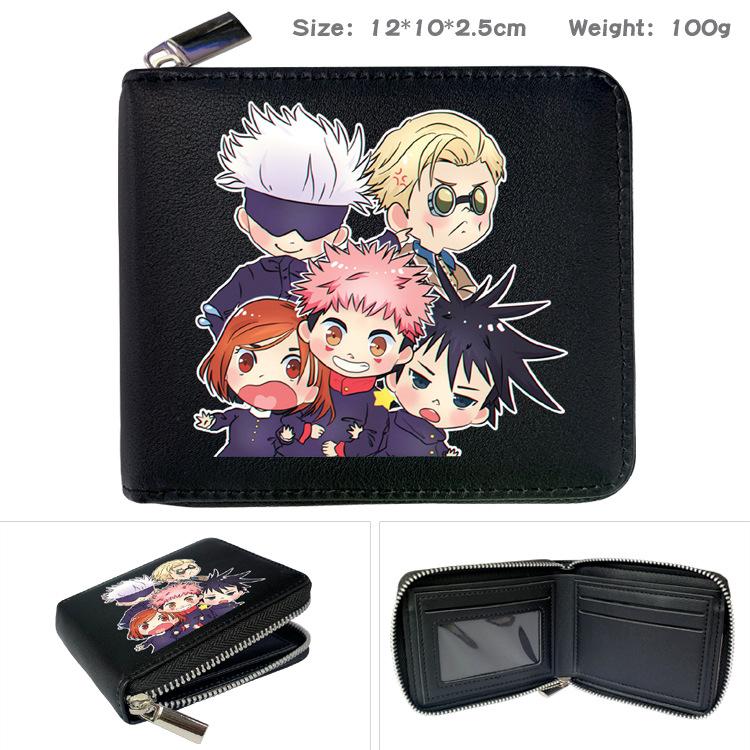 Jujutsu Kaisen Anime Zip PU Wallet Cartoon Print Coin Purse Large Capacity Card Holder Gojo Satoru Sukuna 1pcs