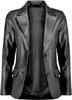 Lambskin Leather Handmade Classic Stylish Women Blazer Black Two- Button Genuine