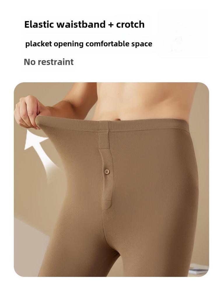 Мужской бесшовный бархатный термобелье: Самонагревающийся, плюс бархат, осенний комплект