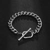 Новый браслет, серебряный, европейский и американский, из титановой стали, императорская цепочка, властный мужской браслет с креплением на спине