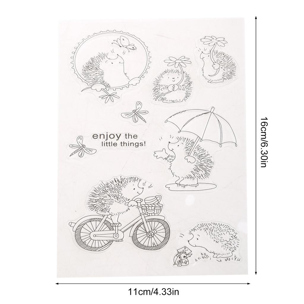 Hedgehog Transparent Clear Rubber Stamps DIY Scrapbooking Embossing Album Card