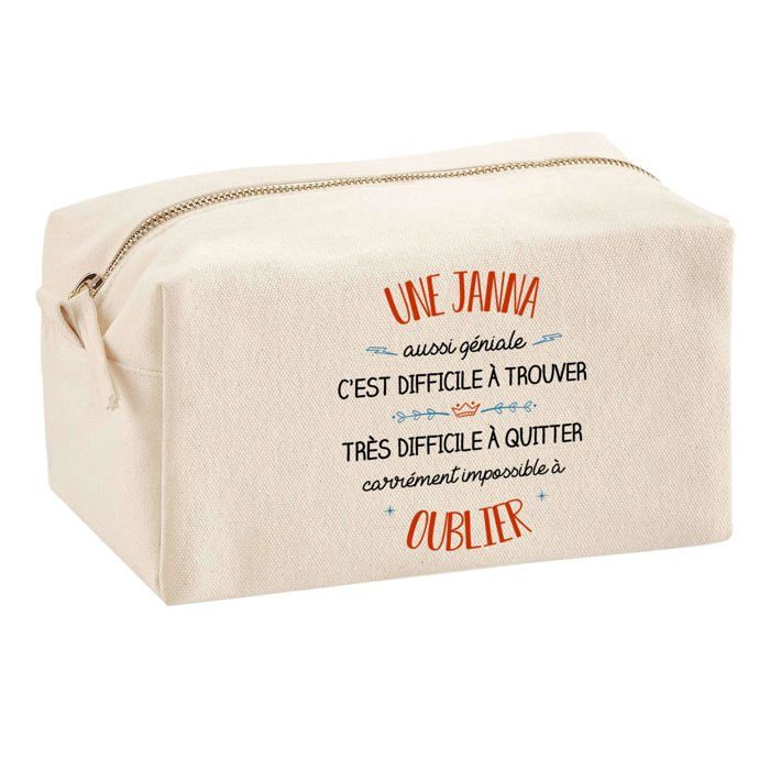 Tote bag - PLANETEE - Une Janna Aussi Géniale - Coton imprimé en France - Grande contenance - Anses solides