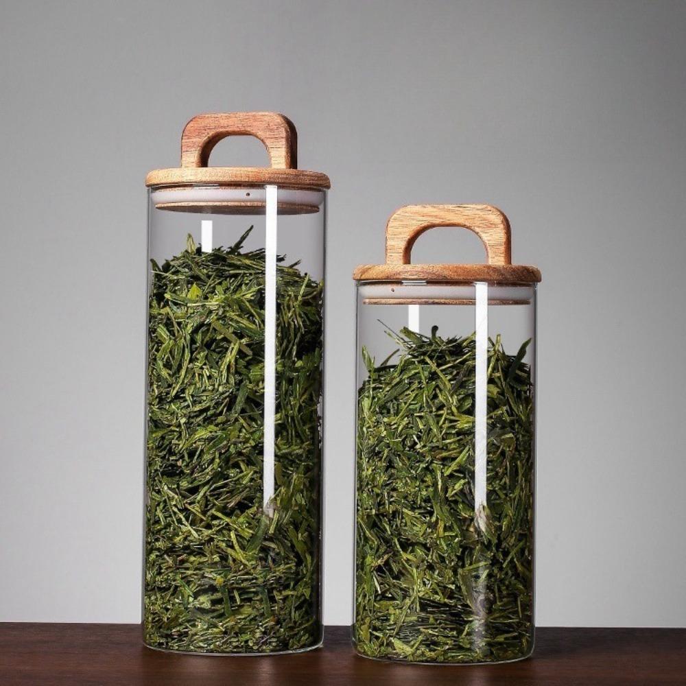 С ручкой Герметичный контейнер Стеклянный контейнер для хранения продуктов Кухонные бутылки для чая, кофе, зерен