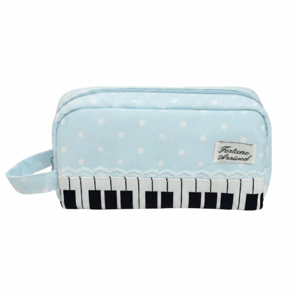 With Handle Polka Dot Pencil Pouch Large Capacity Pen Bag Kawaii Piano Pencil Case School Bag
