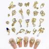 Gold-Tone Alloy Pearl Pendant with Diamond Inlay: DIY 3D Nail Art Accessories