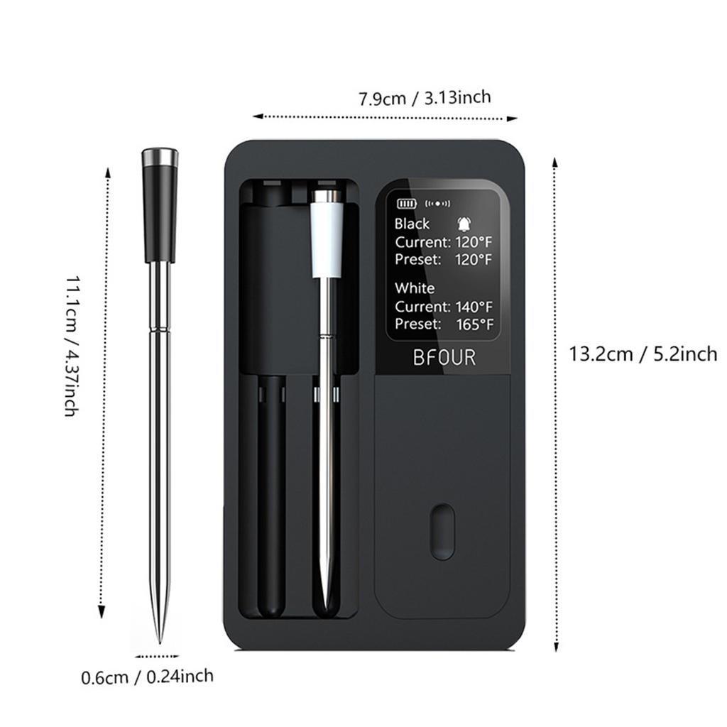 Meat Thermometer, Wireless Wifi Bluetooth Thermometer with 2 Probes, for Rotisserie Grill Oven, Waterproof, Kitchen Utensils