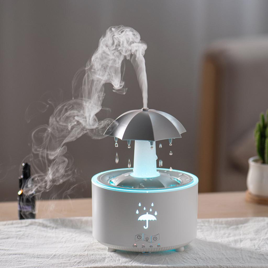 Вращающийся диффузор аромата с каплями воды, цветные ночные огни, ароматизатор с эфирным маслом, увлажнитель воздуха в виде рождественской елки, модель медузы