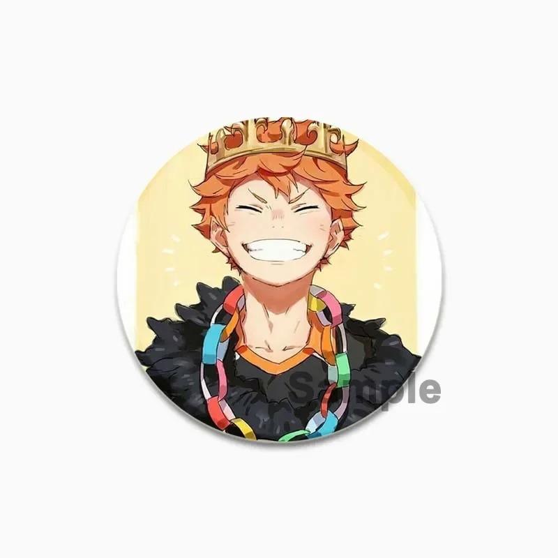 32/44/58 мм значок волейбола в стиле аниме, жесть ручной работы, круглая брошь, булавки для одежды, шляпа, рюкзак, аксессуары, ювелирные изделия