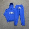 Corteiz Classic Series Ship Print Lightweight Fleece Hoodie Casual Jogger Pants Set Men Women