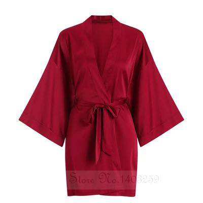 Весна Лето Женский Халат Пижамы Сексуальное Кимоно Халат Платье Шелковистая Атласная Ночная Рубашка Нижнее Белье Свободное Повседневное Домашнее Платье Одежда Для Отдыха