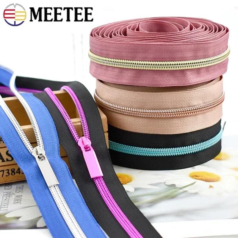 1/2/3/4/5 метров 5# нейлоновые молниевые ленты со слайдерами спиральные молнии сумка кошелек карман пуллеры для молний головка набор для ремонта швейные аксессуары