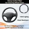 Car Steering Cover For Citroen Jumpy Peugeot Expert Traveller Spacetourer Fiat Scudo UV Protection Glossy Carbon Fiber Leather