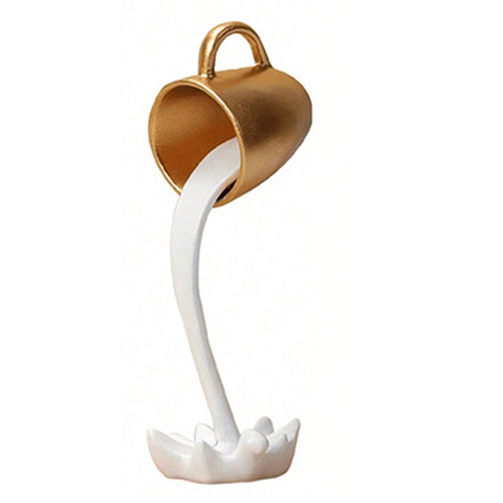 Coffee Cup Ornament Pouring Liquid Coffee Mug Resin Floating Spilling Coffee Cup  for Coffee Lover