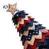Complete Sewing Material Package DIY Quilted Fabric Christmas Tree Craft Kit, Vintage Patchwork Handmade Gift for Teachers Friends Xmas Set, Tabletop