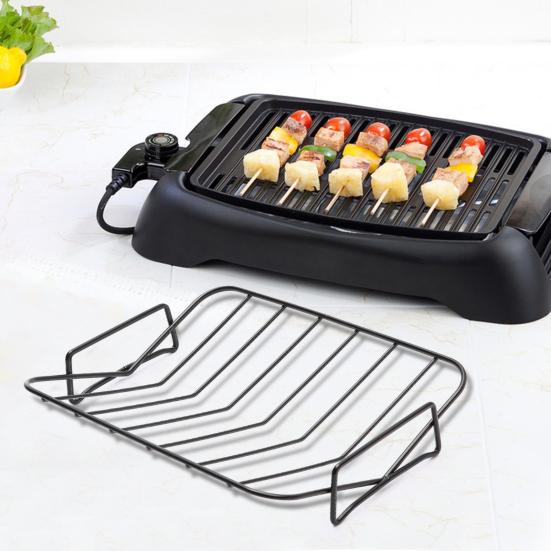 Large Carbon Steel Roasting Rack High-Temperature Resistant Versatile V-shaped Griddle Rib Grilling Rack