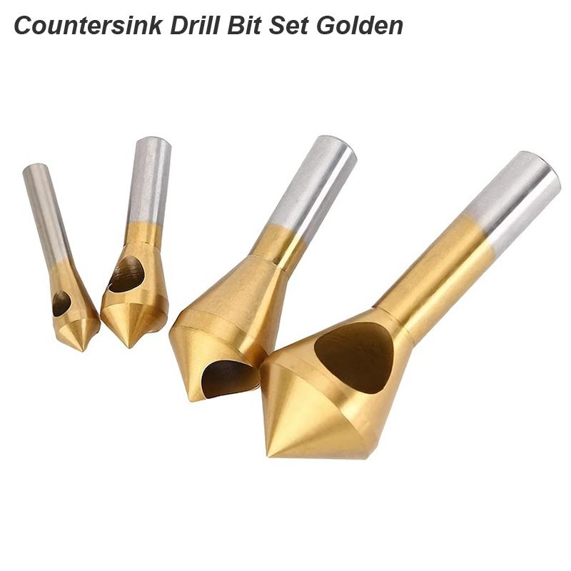 Сверло с фаской 90°, коническая фреза для снятия заусенцев, зенковка с титановым покрытием, круглый хвостовик для алюминия, дерева, мягкого металла, гладкий вырез отверстия