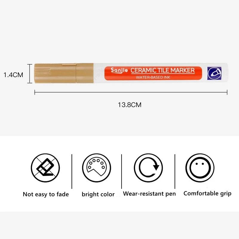 Белый водонепроницаемый маркер для плитки, ручка для затирки швов, ручка для настенных швов, 10 цветов по желанию, для плитки, пола, ванной, дезинфекции, ремонта швов