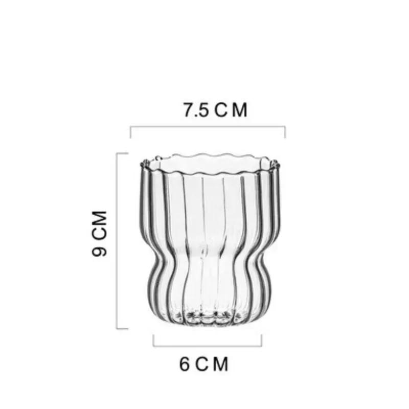 300ML Cute Glass Cup Ice Tea Cup Heat Resistant Glassware Drink Fruit Juice Latte Cup Breakfast Milk Wine Beer Cocktail Cups