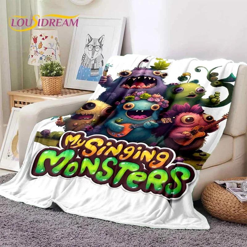 Игровое одеяло My Singing Monsters Мультяшное Мягкое Фланелевое для Кровати Спальни Дивана Пикника, Плед для Покрытия на Улице Повседневный Подарок