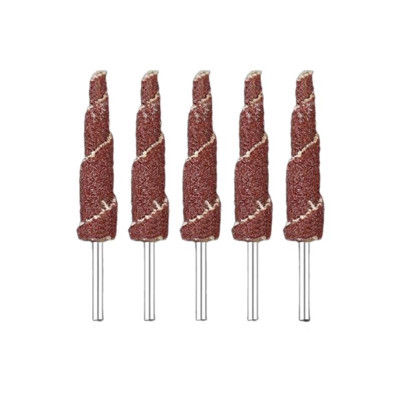 Versatile 5Pcs Cone Shape Abrasive Sandpaper Deburring Sanding Polishing Flap Wheel Grinding Head for Deep Hole Polish