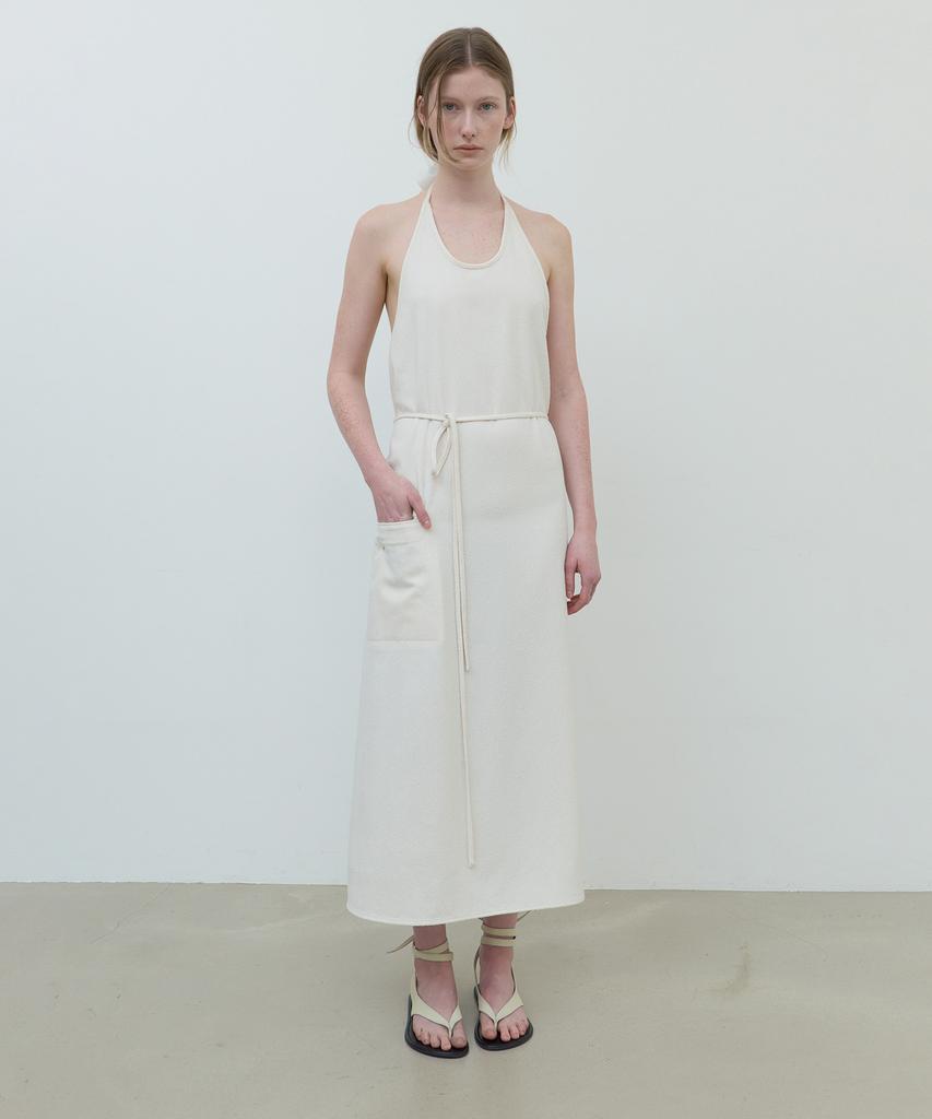 After Glow String Halterneck Wrap Dress_Ivory