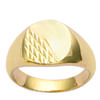 Signet Ring Gold Plated 'Charles' Golden - 12x10 Mm