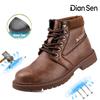 Men Safety Shoes Steel Toe Work Boots Anti-Smash Anti-Puncture Safety Shoes Waterproof Non Slip Protective Boots for Logistics