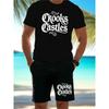 Европейский размер Crooks & Castles Новая мужская летняя повседневная футболка для активного отдыха и спорта, модный трендовый принт, для летнего пляжного отдыха, Футболка