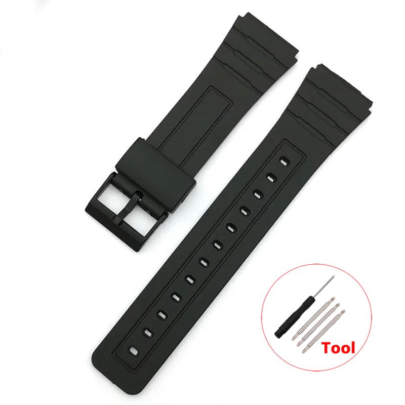 Силиконовый ремешок для часов Casio W800H A158/168 AE1200/1300 SGW400 F91W F84 F105/108, 12/14/16/18/20/22 мм