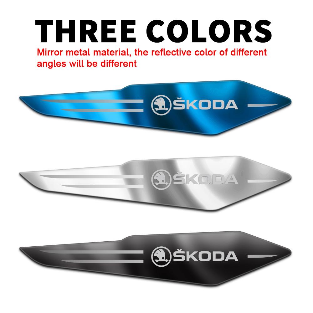 2pcs Reflective Car Body Side Fender Metal Sticker Auto Refit For Skoda Rapid Fabia 1 2 Kodiaq Octavia 2 A7 A5 A4 Superb VRS S