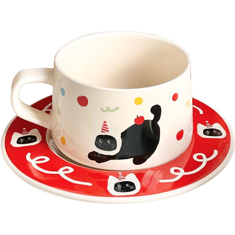 Кружка Керамическая чашка Чашка для воды Милая кофейная чашка Набор с блюдцем Скандинавский Инс Простая и красивая чашка для девочек